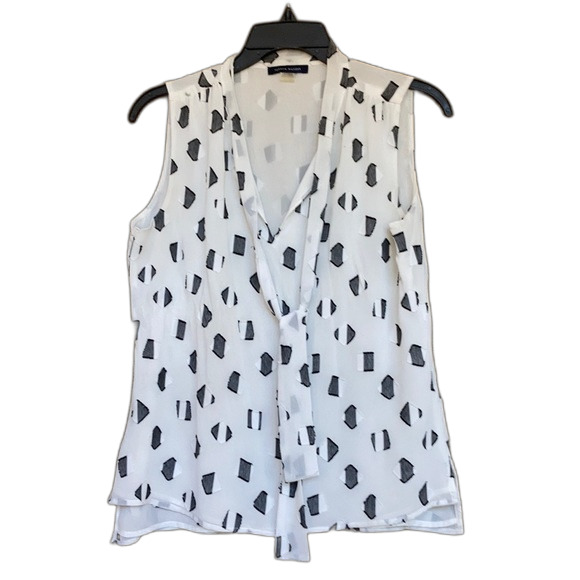 Tommy Hilfiger sleeveless geo print top tie on front - Picture 1 of 5